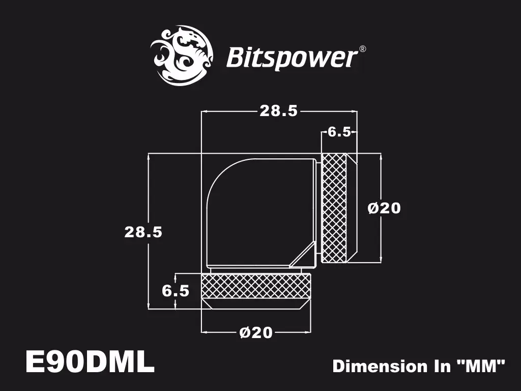 Compression bend BitsPower Carbon Black BP-CBE90DML Photo 4