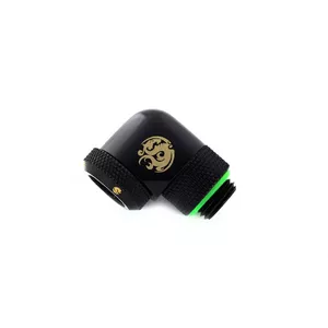 Фитинг для жидкостного охлаждения BitsPower BP-MBE90RML латунь 90° вращающаяся муфта G1/4" чёрная