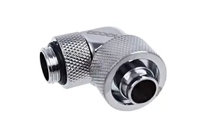 Alphacool 17237 cooling system accessory, nickel/silver, 90° angle, male connector, 22×35.5×34.5 mm