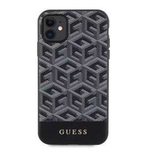 Чехол для iPhone 11 GUESS PU G Cube совместимый с MagSafe — черный