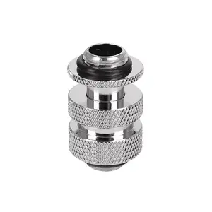 Fitting THERMALTAKE CL-W067-CU00SL-A — chrome 1/4" liquid-cooling connector, 25×25×24.7 mm