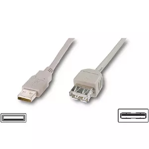 Logilink USB 2.0 удлинительный кабель, USB A female, USB A male, 3 м, серый