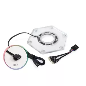 Mounting kit BitsPower Hexagon BP-WTHU-RGB — acrylic transparent, 91.4×80×6.5 mm