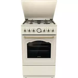 Freestanding gas-electric cooker Gorenje GKS5B70CLI — 4-zone gas hob, electric oven 70 L, energy class A, beige