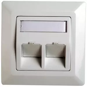 Рамка адаптера RJ45 Cat.5e Telegärtner H02010A0040 45° Двойная 80x80 мм Альпийский белый