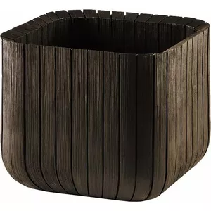 Горшок Keter Cube Planter M 229533 коричневый — средний кубический цветочный горшок