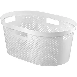 Veļas grozs Curver Infinity 40 l, plastmasas trauks 59×39×27 cm, balts