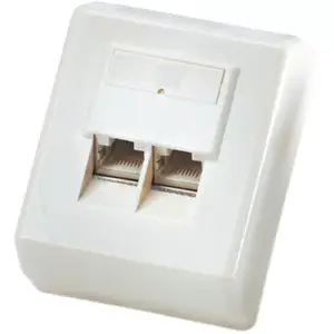 Wall jack ROLINE Surface Mount Cat.5e unshielded white — plastic surface-mount network outlet