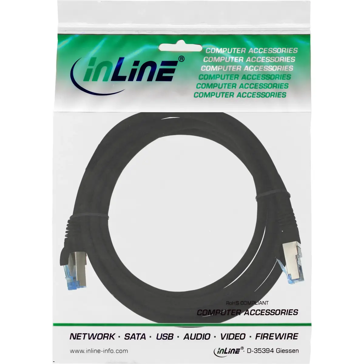 InLine Cat6a S/FTP Патч-корд 1м Черный 76811S Photo 4