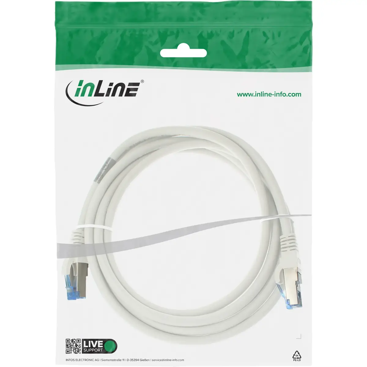 InLine S/FTP Cat6a Патч-корд 0.5м Белый Photo 4