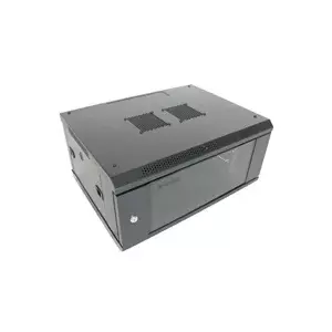 Wall-mount rack XtendLan WS-4U-64B-BLACK-P 4U 600x450 mm with glass door