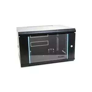 Wall-mount rack XtendLan WS-6U-64-BLACK-P 6U 600x450 mm with glass doors