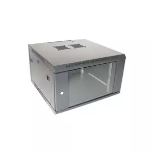 Wall mount rack XtendLan WM-6U-66-BLACK-P 6U 600×600 mm with glass door