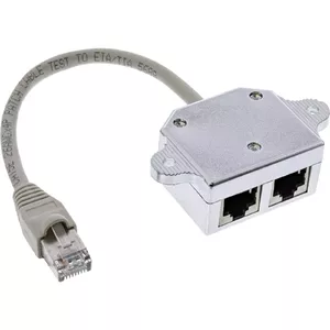 InLine Cat.5e ISDN T-Adapter RJ45 male to 2x RJ45 female 15cm