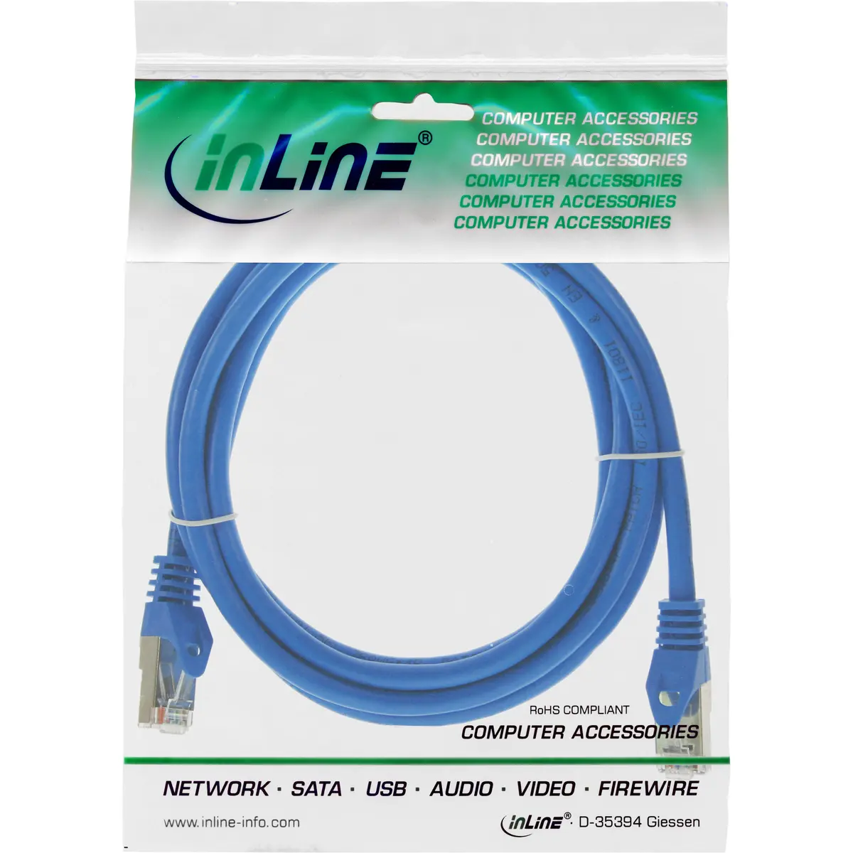 InLine Patch Cable 71501B Cat.5e 1m Blue Photo 3