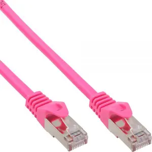 InLine Patch Cable SF/UTP Cat.5e Pink 0.25m