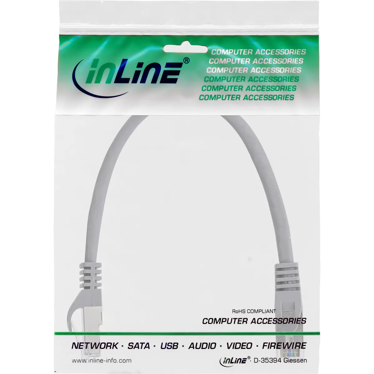 InLine F/UTP Cat.5e Patch Cable 0.3m Grey Photo 3