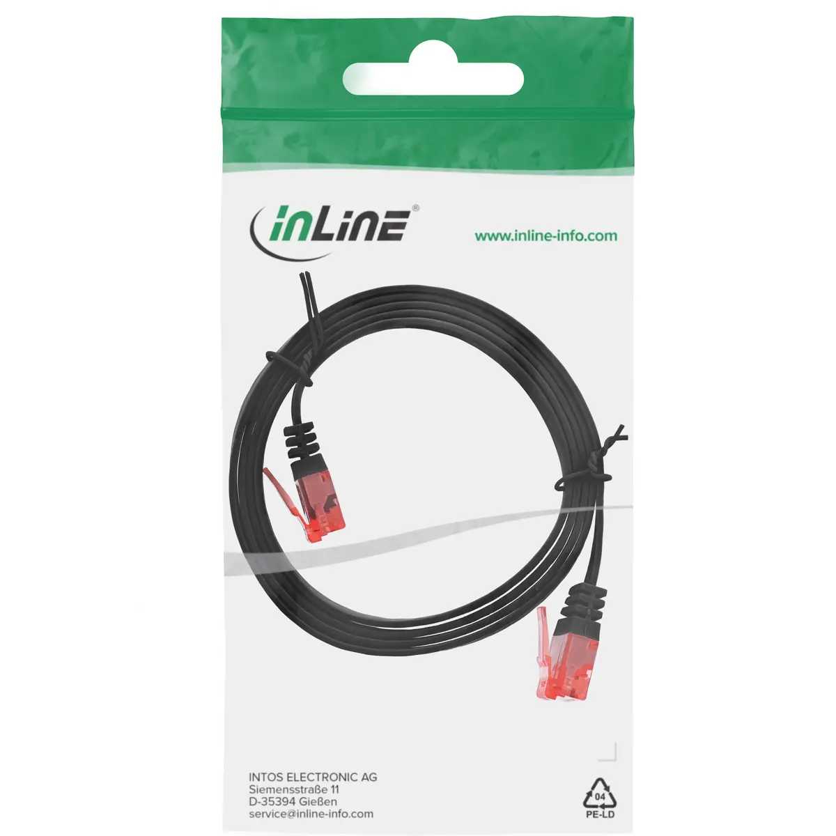 Плоский патч-корд InLine Cat.6 1м черный Photo 4
