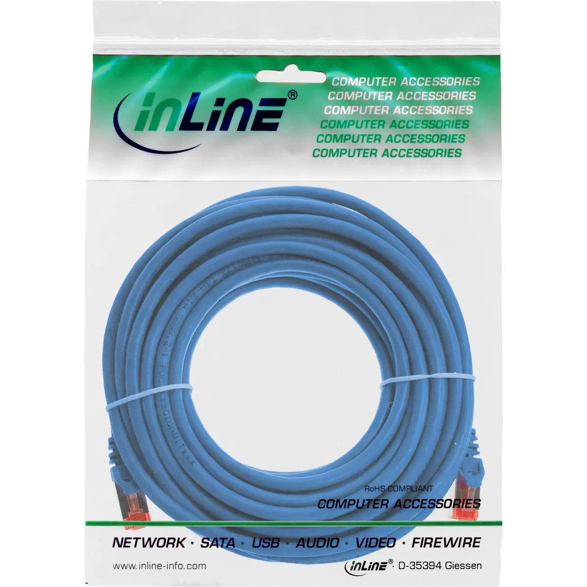 InLine Патч-корд S/FTP Cat6 7.5м Синий Photo 3