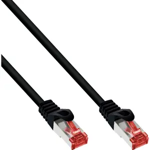 InLine Патч-корд S/FTP PiMF Cat.6 250MHz PVC медь черный 0.5м RJ-45 Male на RJ-45 Male 1000 Мбит/с