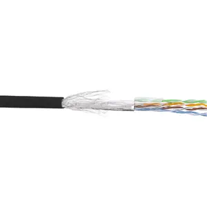 Патч-кабель InLine SF/UTP Cat.5e AWG26 CCA PVC черный 100м