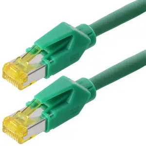 Networking cable Tecline S/FTP Cat6A 1 m, S/FTP (S‑STP) shielding, RJ‑45 — Green