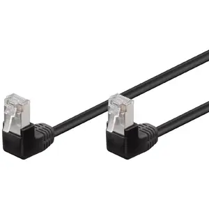 Патч-кабель Goobay CAT 5e 2x 90° угловой F/UTP черный 0.25м