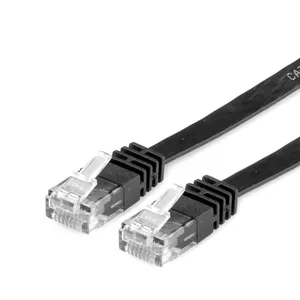 Value UTP Cat.6 Flat Network Cable, black 1 m1 tīkla kabelis Melns 1 m Cat6 U/UTP (UTP)