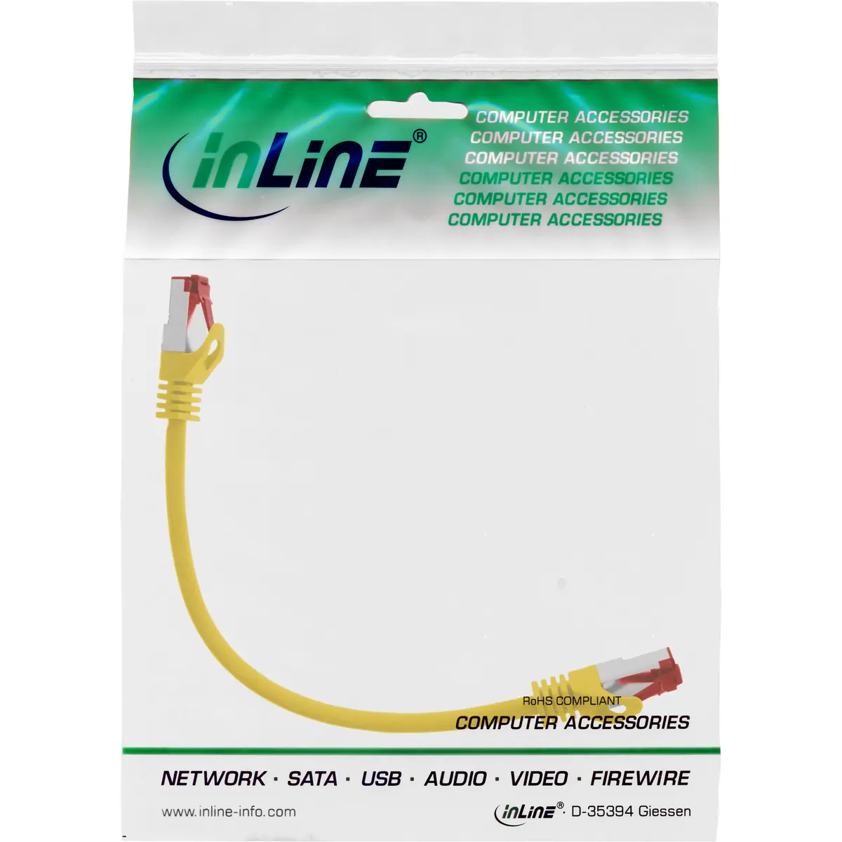 Патч-корд InLine Cat.6 S/FTP 0.25м желтый Photo 3