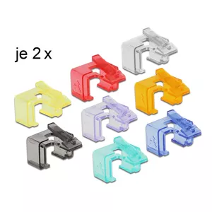 Cable Clamp DeLOCK 86420 RJ45 Multicolour 16 pc(s)