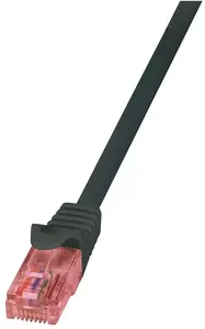 LogiLink Cat.6 U/UTP Networking Cable, 0.5 m Black RJ-45 Copper Contacts