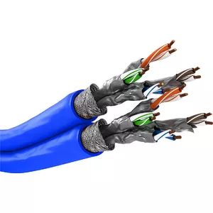 Сетевой кабель Goobay CAT 7A+ Duplex S/FTP PiMF синий 100м