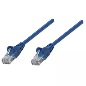 Intellinet Network Patch Cable, Cat5e, 1m, Blue, CCA, U/UTP, PVC, RJ45, Gold Plated Contacts, Snagless, Booted, Lifetime Warranty, Polybag