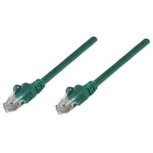 Intellinet Network Patch Cable, Cat5e, 1m, Green, CCA, U/UTP, PVC, RJ45, Gold Plated Contacts, Snagless, Booted, Lifetime Warranty, Polybag