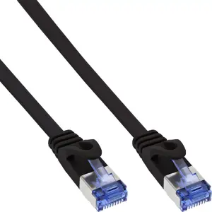 InLine Flat patch kabelis U/FTP Cat.6A melns 7m