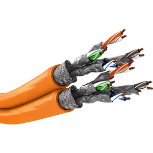 Сетевой кабель Goobay CAT 7A Duplex S/FTP оранжевый 100м