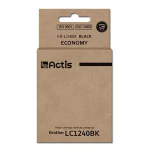 Ink cartridge ACTIS KB-1240Bk compatible for Brother, black pigment ink 19 ml, standard yield, single pack