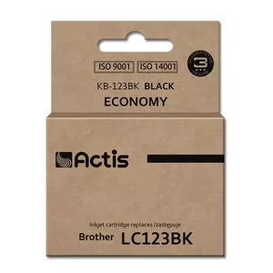 Ink cartridge ACTIS KB-123Bk compatible for Brother, black pigment ink, 15 ml, standard yield, single pack