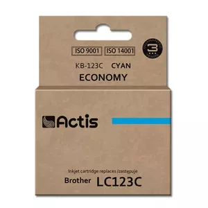 Ink cartridge ACTIS KB-123C compatible for Brother, cyan, 10 ml, dye-based, standard yield