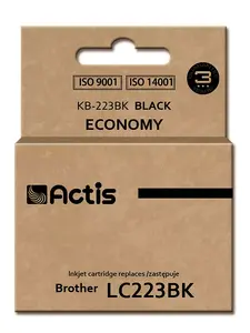 Ink cartridge ACTIS KB-223BK compatible with Brother LC223Bk, black pigment ink 16 ml, standard yield