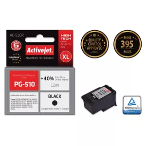 Ink cartridge ActiveJet AC-510R black — compatible Canon, pigment 12 ml, high (XL) yield, single pack