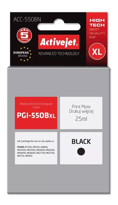 Картридж ActiveJet ACC-550BN (черный, XL) Photo 2