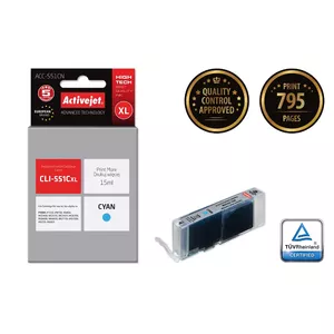 Activejet ACC-551CN ink (replacement for Canon CLI-551C; Supreme; 15 ml; cyan)