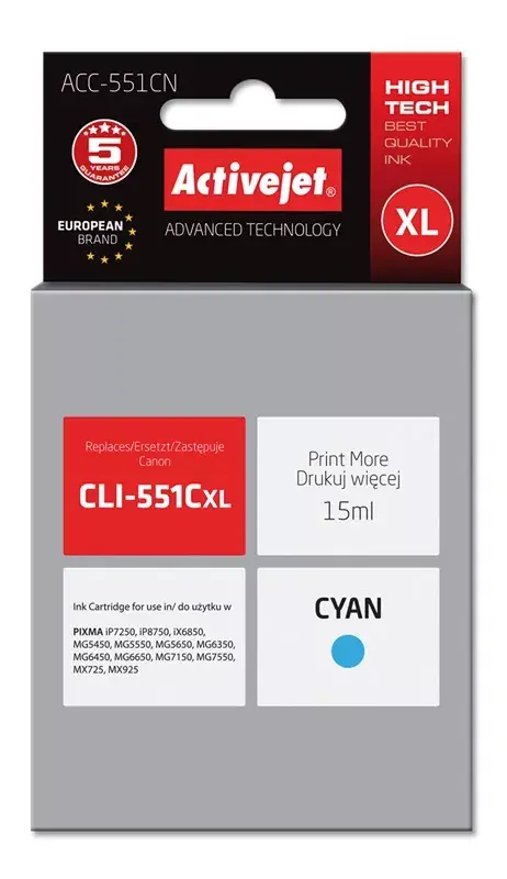 Tintes kapsula ActiveJet ACC-551CN cyan Photo 2