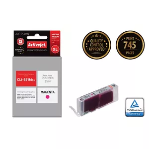 Ink cartridge ActiveJet ACC-551MN compatible for Canon CLI-551M magenta, High (XL) yield, 15 ml