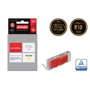 Compatible ink cartridge ActiveJet ACC-551YN yellow, high (XL) 15 ml, for Canon CLI-551Y