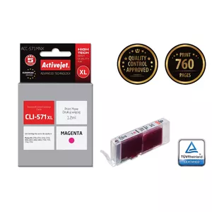 Ink Cartridge ActiveJet ACC-571MNX compatible for Canon CLI-571M XL, Magenta, High (XL) Yield, 12 ml
