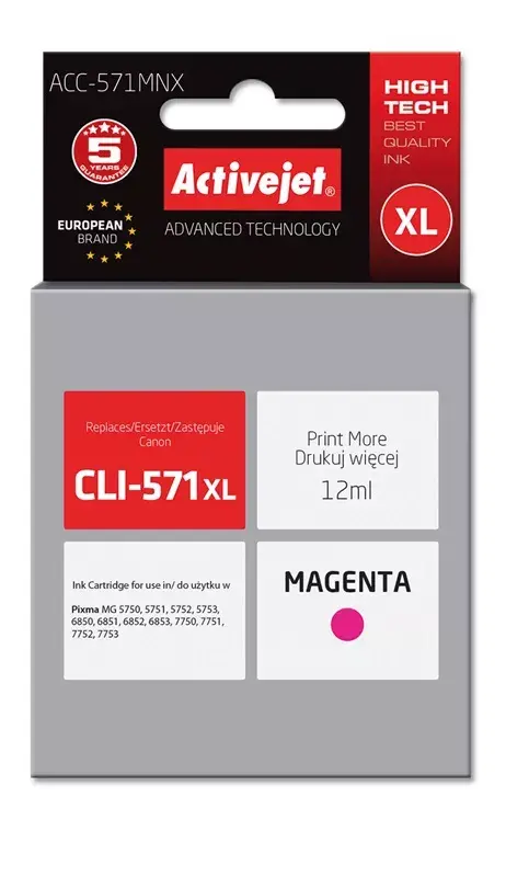 ActiveJet ACC-571MNX tintes kasetne, magenta (XL) Photo 2