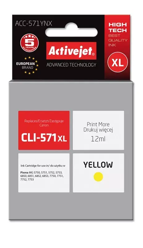 ActiveJet ACC-571YNX Yellow compatible ink cartridge Photo 2