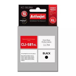 Ink cartridge ActiveJet ACC-581BNX compatible for Canon, black dye ink, XL high-yield 11.7 ml, 4650 pages, single pack